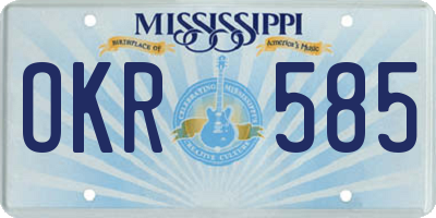 MS license plate OKR585