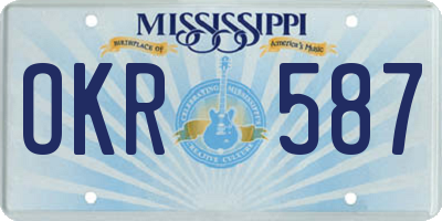 MS license plate OKR587