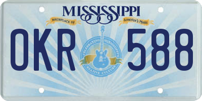 MS license plate OKR588