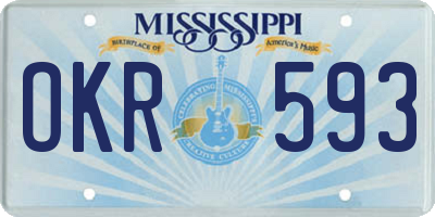 MS license plate OKR593