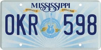 MS license plate OKR598