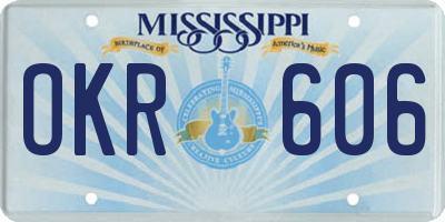 MS license plate OKR606