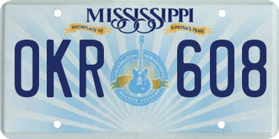 MS license plate OKR608