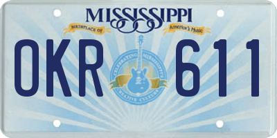 MS license plate OKR611