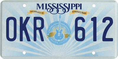 MS license plate OKR612