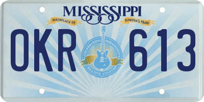 MS license plate OKR613