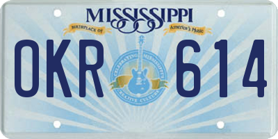 MS license plate OKR614