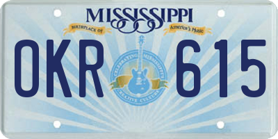 MS license plate OKR615
