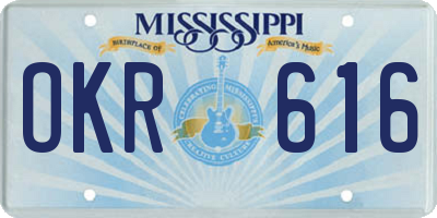 MS license plate OKR616