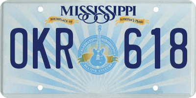 MS license plate OKR618