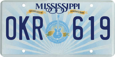 MS license plate OKR619