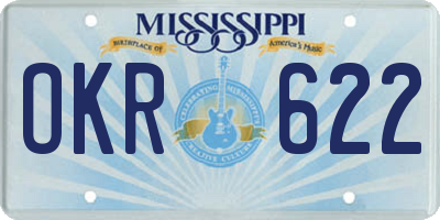 MS license plate OKR622