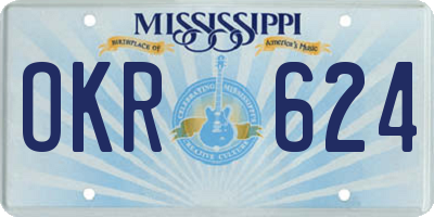 MS license plate OKR624