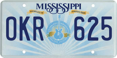 MS license plate OKR625