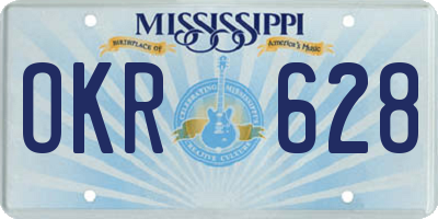 MS license plate OKR628