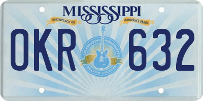 MS license plate OKR632
