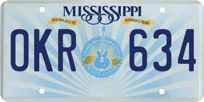 MS license plate OKR634
