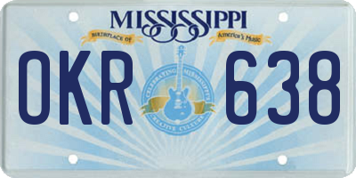 MS license plate OKR638