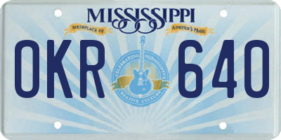 MS license plate OKR640