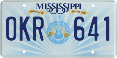 MS license plate OKR641