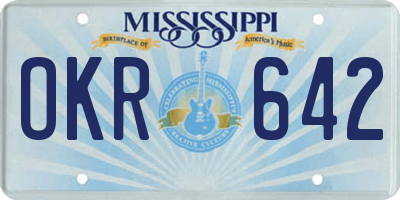 MS license plate OKR642