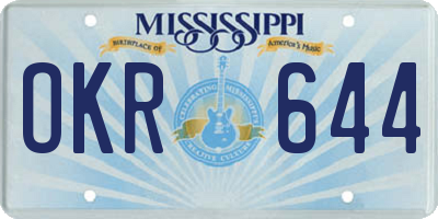 MS license plate OKR644