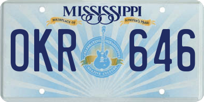MS license plate OKR646