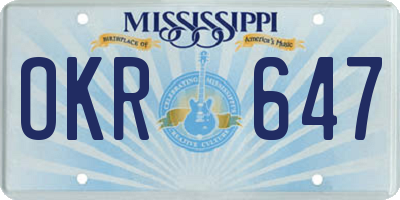 MS license plate OKR647