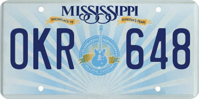 MS license plate OKR648