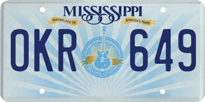 MS license plate OKR649