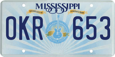 MS license plate OKR653