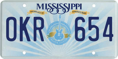 MS license plate OKR654