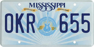 MS license plate OKR655