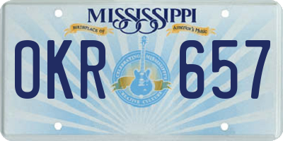 MS license plate OKR657