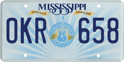 MS license plate OKR658