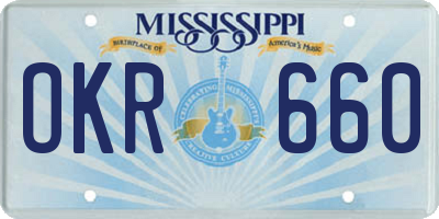MS license plate OKR660