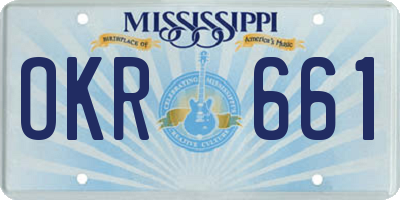 MS license plate OKR661