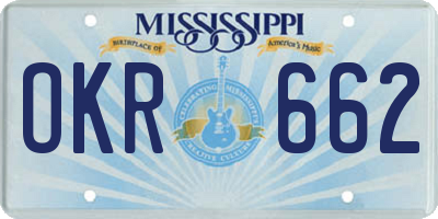 MS license plate OKR662