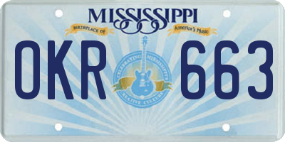 MS license plate OKR663