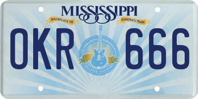 MS license plate OKR666