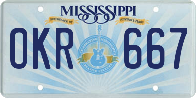 MS license plate OKR667