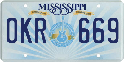 MS license plate OKR669