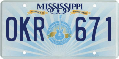 MS license plate OKR671