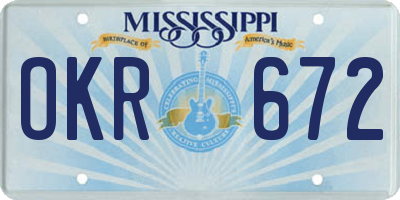 MS license plate OKR672