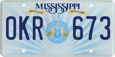 MS license plate OKR673