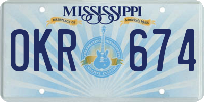 MS license plate OKR674