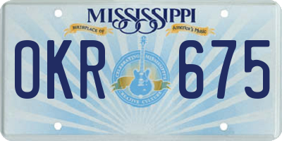 MS license plate OKR675