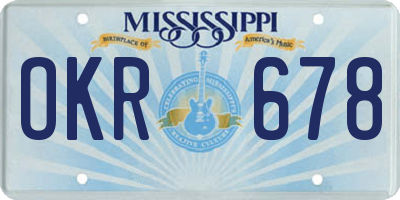 MS license plate OKR678