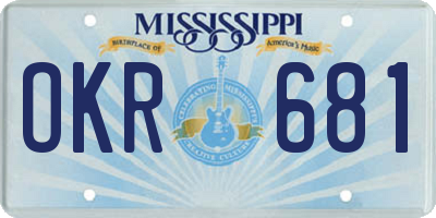MS license plate OKR681