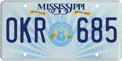 MS license plate OKR685